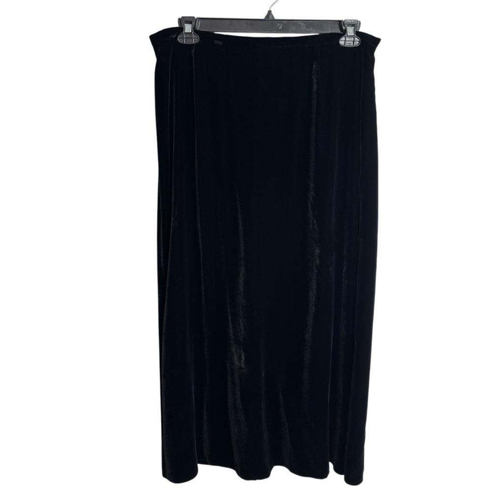 Vintage Talbots Plus Size 18 Black Velvet Maxi Skirt Classic Holiday Cottagecore